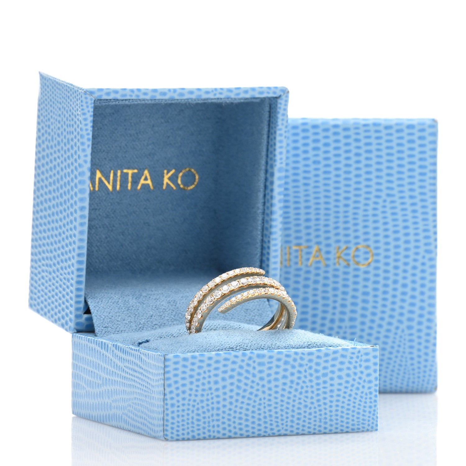 Anita Ko 18K Yellow Gold Diamond Coil Ring 60 9 5 of 5