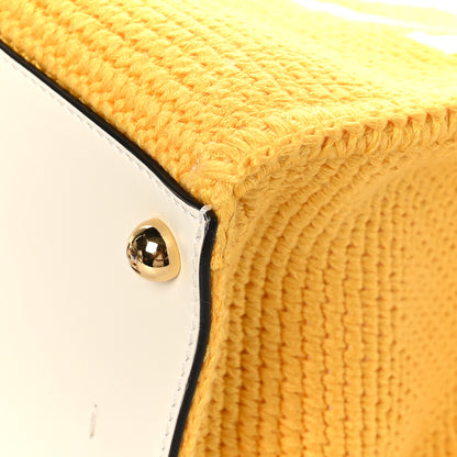 Fendi Crochet Vitello King Logo Plexiglass Medium Fendi Sunshine Shopper Tote Mimosa Panna 9 of 11