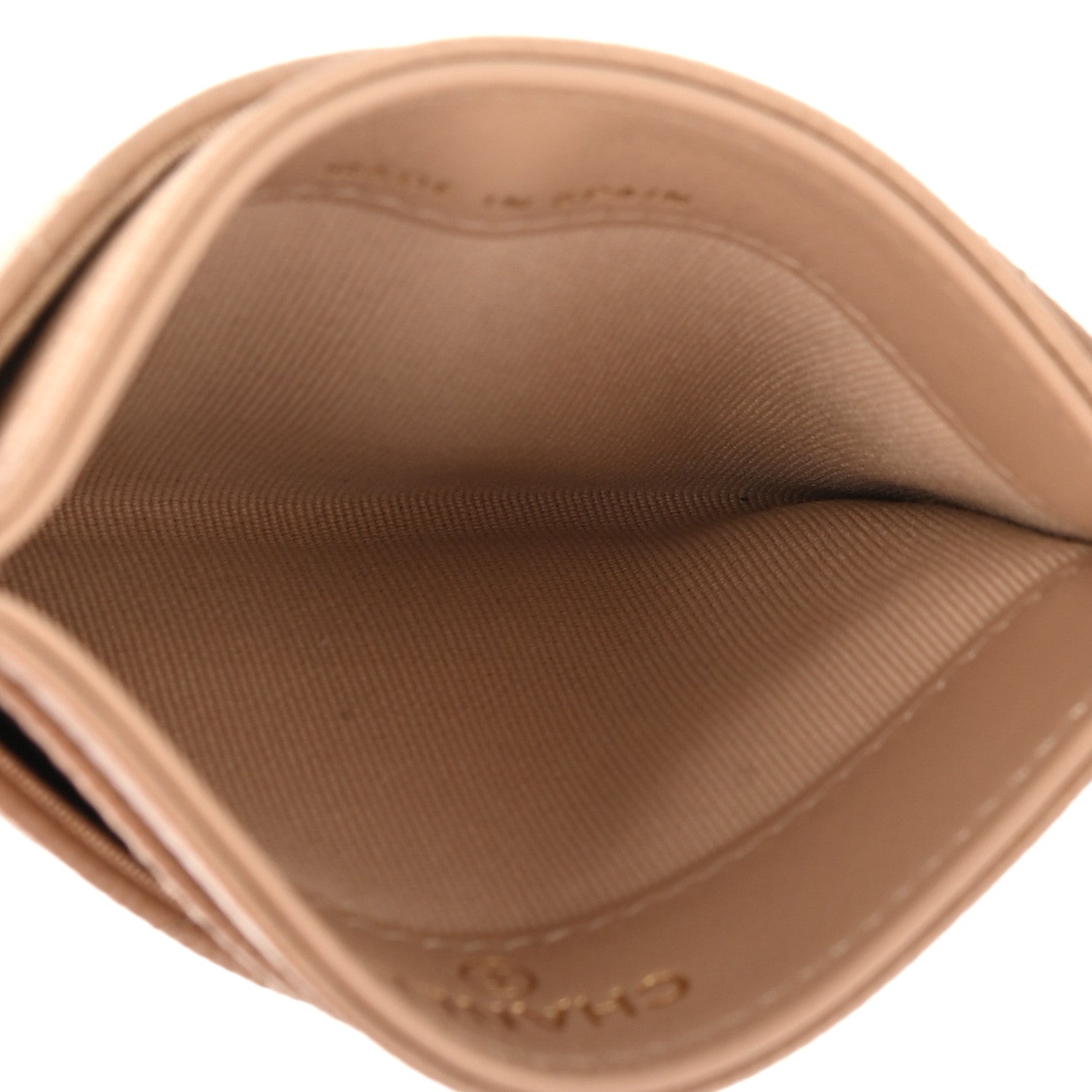 Chanel Caviar Quilted Crystal Card Holder Beige 5 of 9