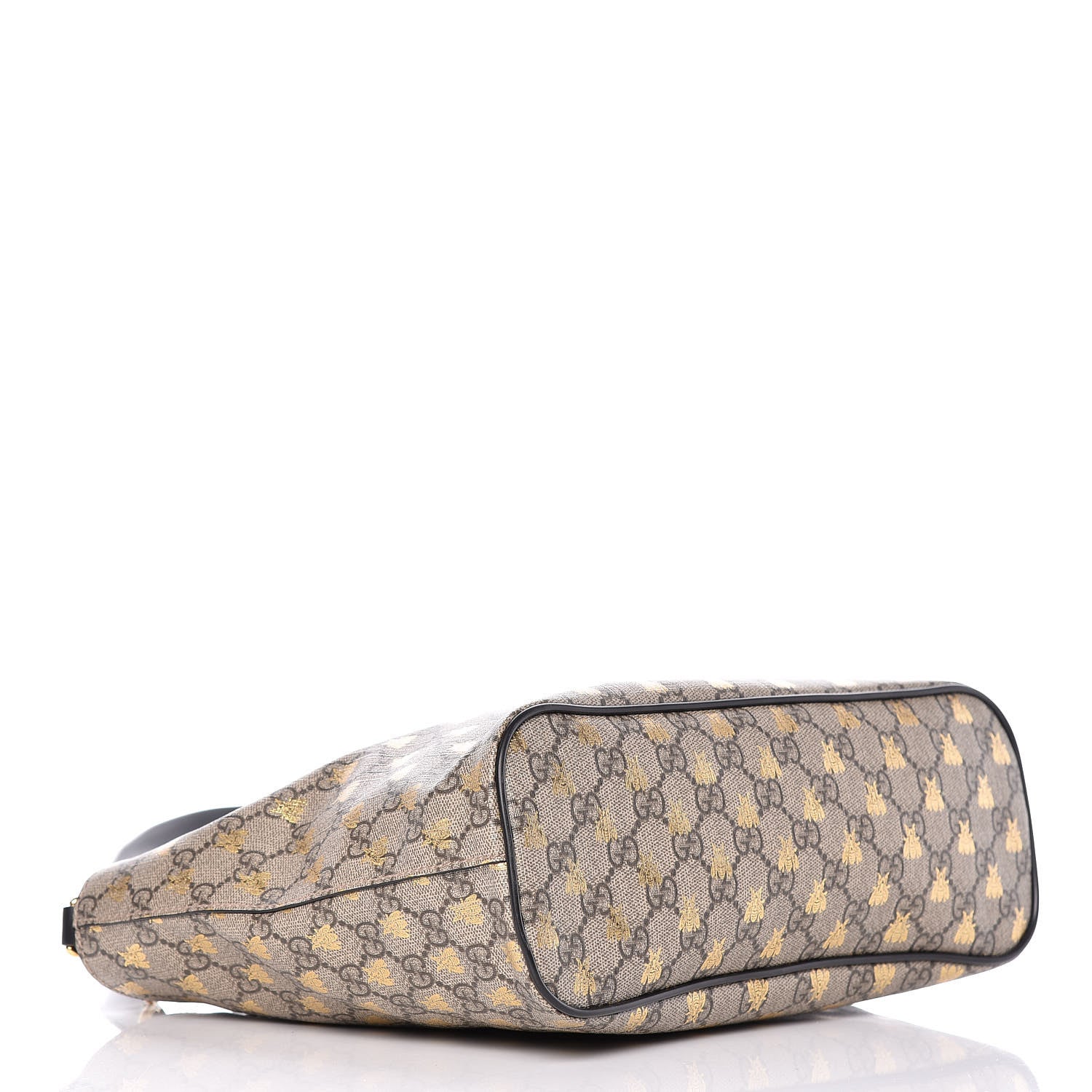 Gucci Soft GG Supreme Monogram Bees Small Crossbody Tote Beige Oro Black 4 of 14