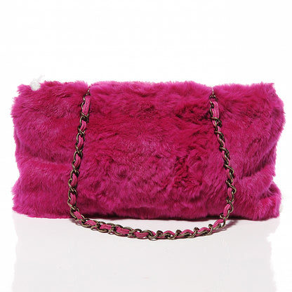 Chanel Rabbit Fur Tote Fuchsia 7 of 8