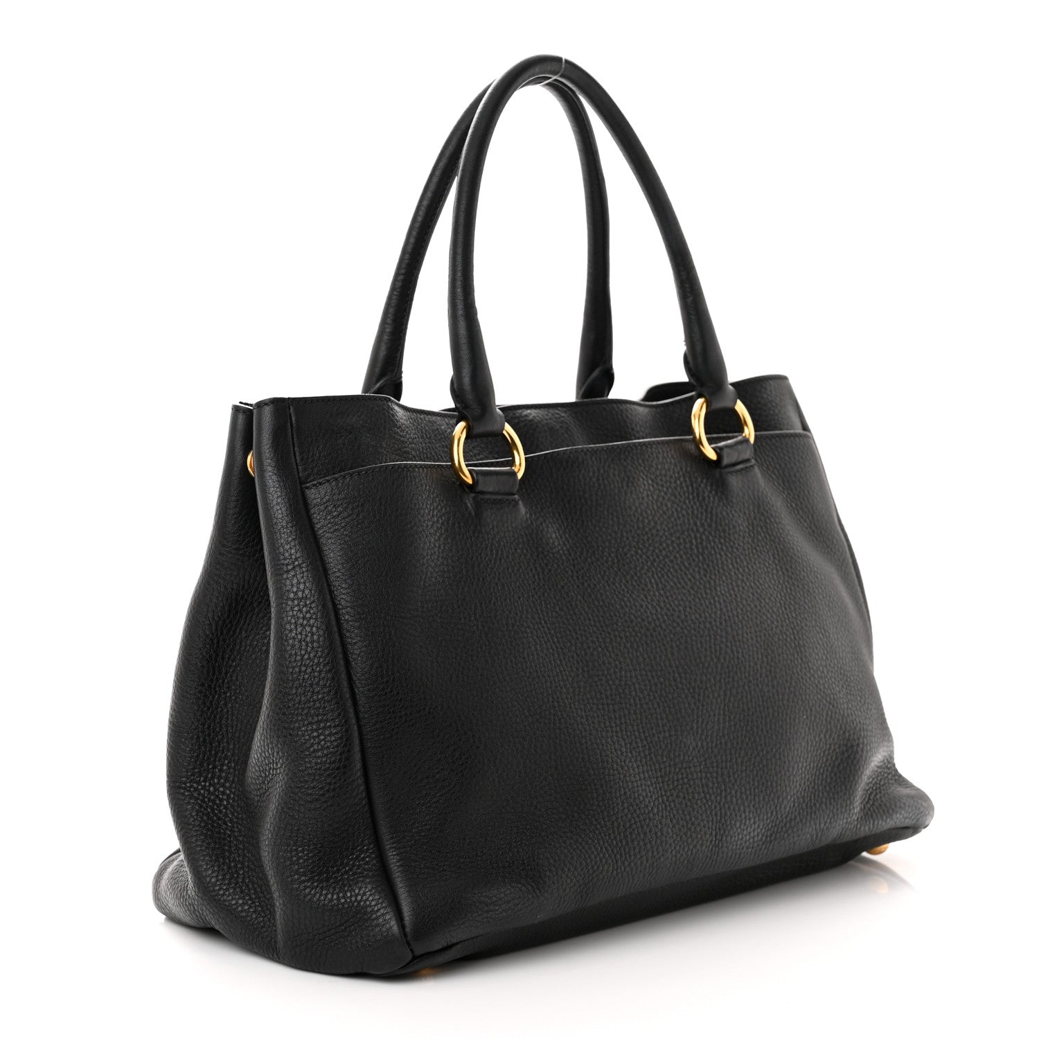 Prada Vitello Daino Tote Black 2 of 10