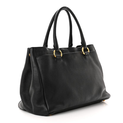 Prada Vitello Daino Tote Black 2 of 10