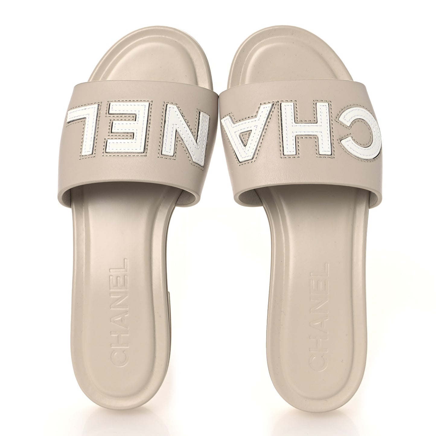Calfskin Patent Calfskin Logo Mules 36 Beige