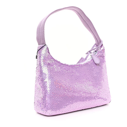 Prada Paillettes Sequin Mini Re-Edition 2000 Bag Lilium Black 3 of 9