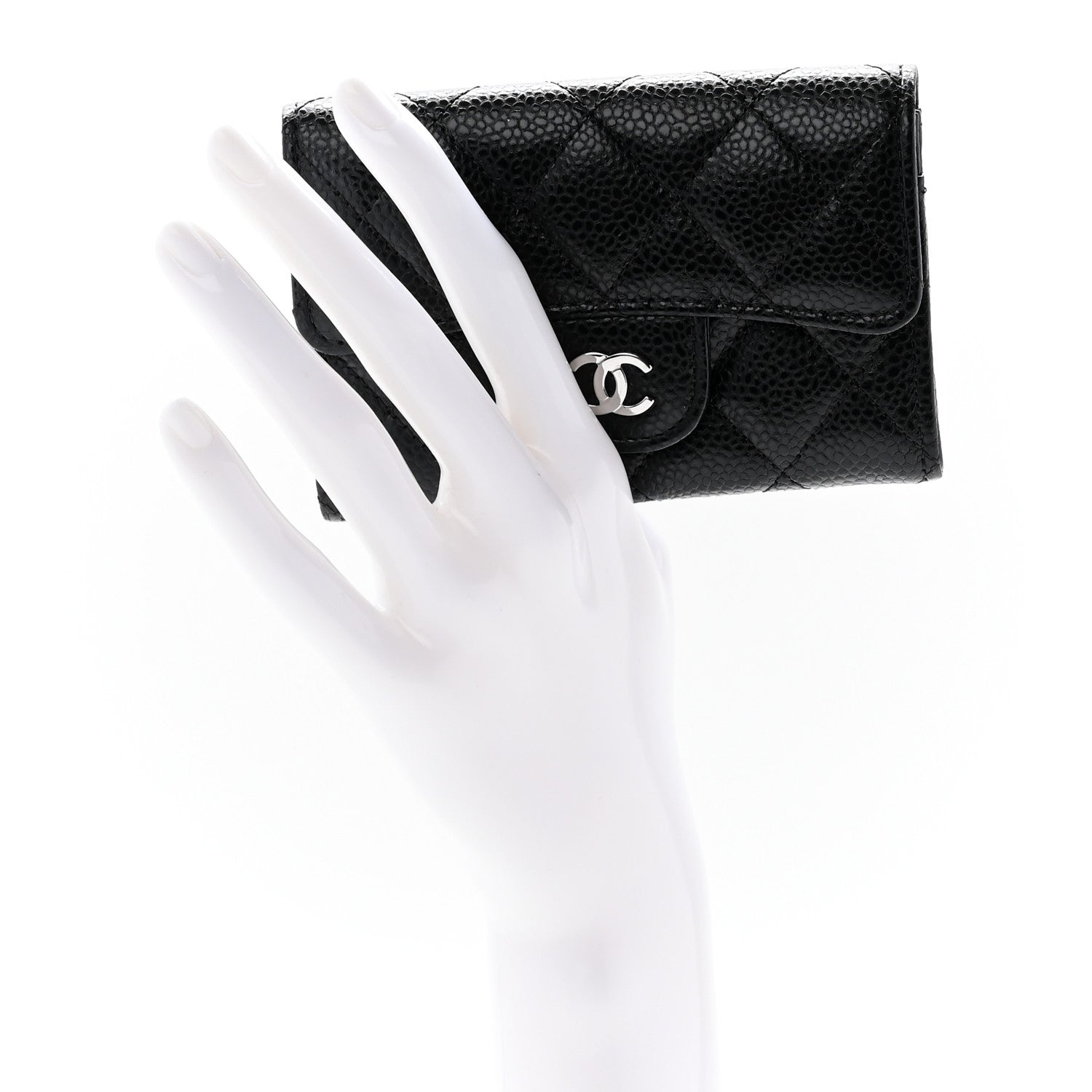 Chanel Caviar Quilted Flap Card Holder Wallet Black 2 of 10