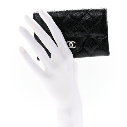 Chanel Caviar Quilted Flap Card Holder Wallet Black 2 of 10