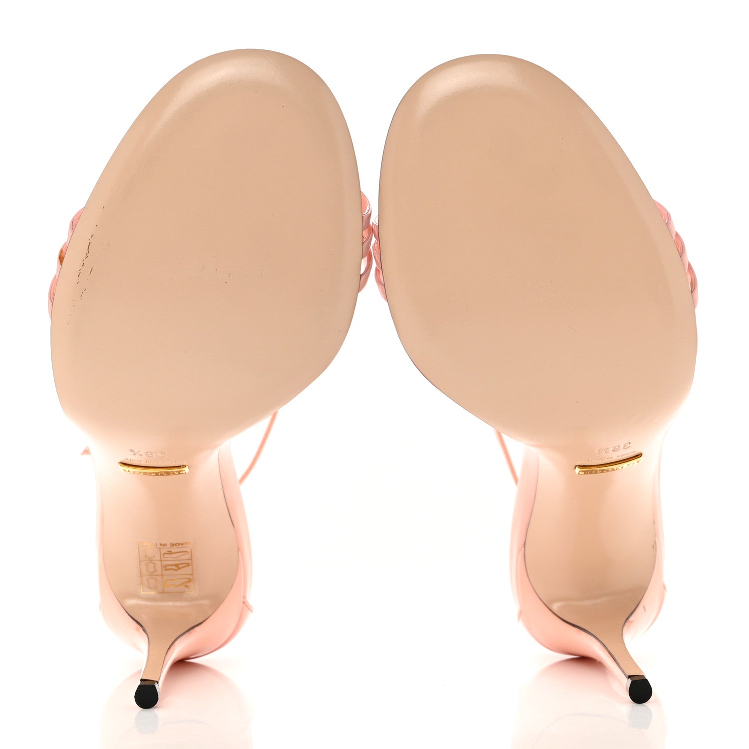 Gucci Patent Crystal Removable Bow Sandals 38.5 Sugar Pink 5 of 8