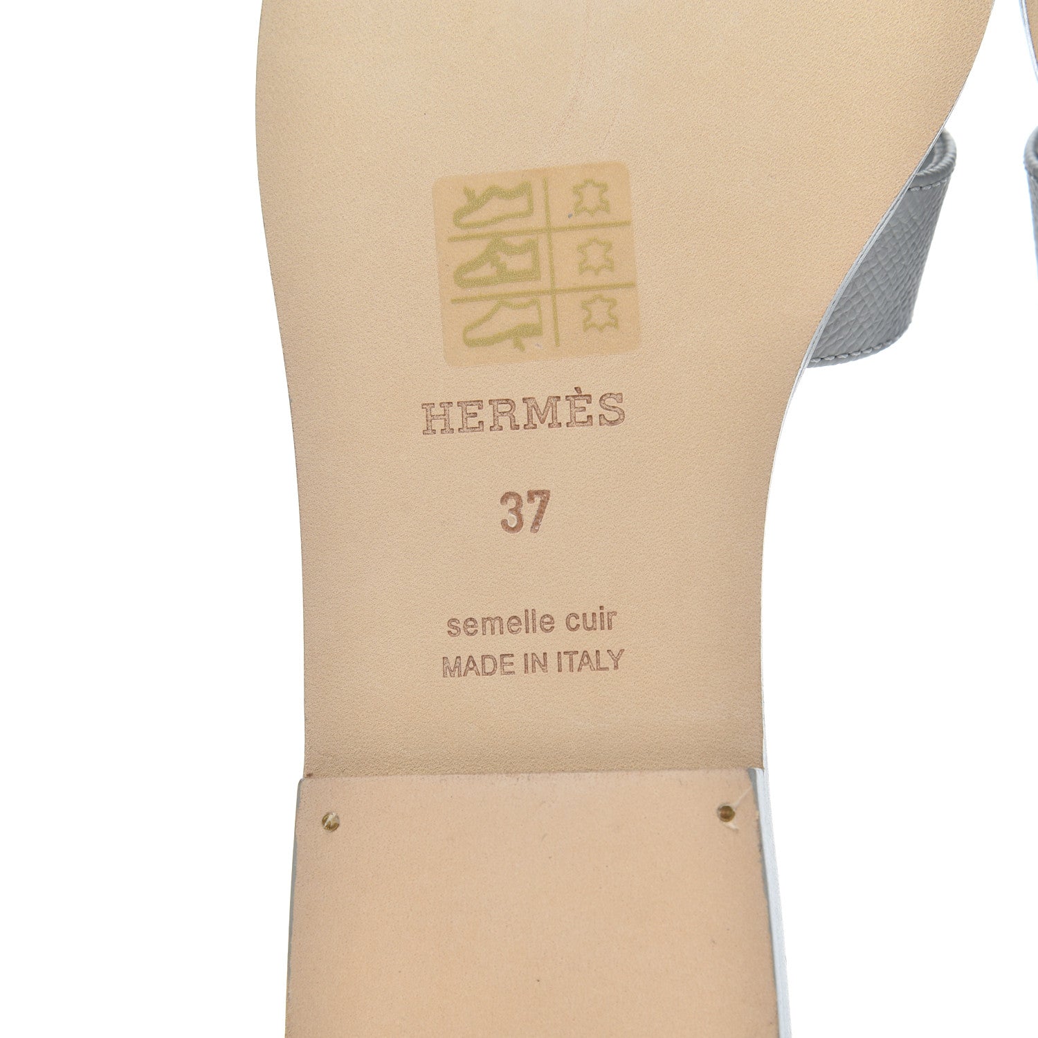 Hermes Epsom Oran Sandals 37 Bleu Glacier 7 of 14
