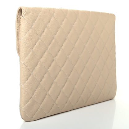Chanel Caviar Quilted Medium Golden Class Pouch Beige 2 of 8