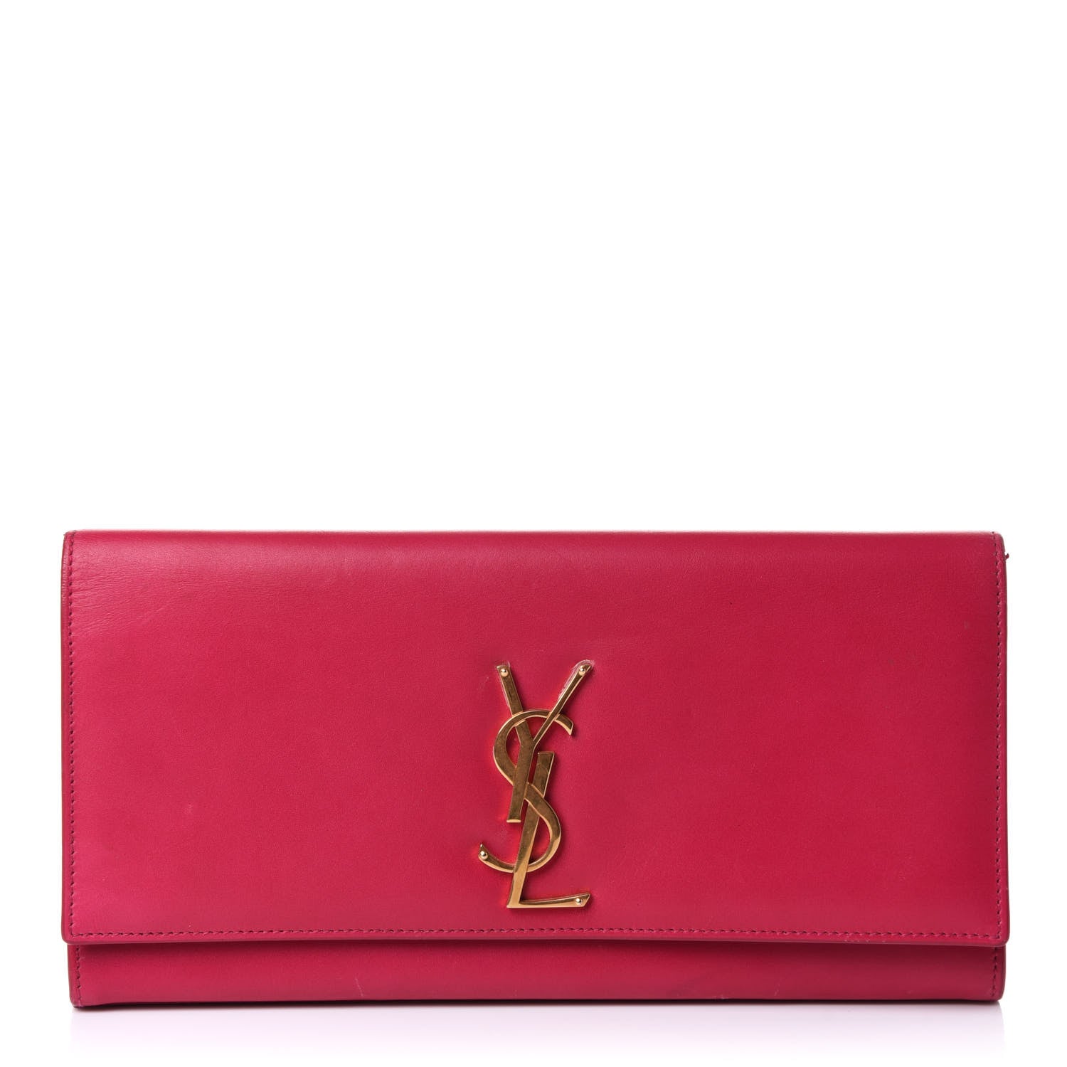Saint Laurent Calfskin Classic Monogram Cassandre Clutch Fuchsia 1 of 12