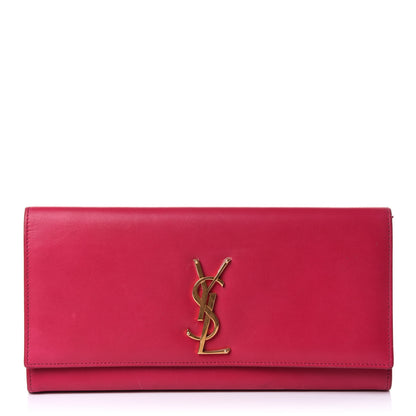Saint Laurent Calfskin Classic Monogram Cassandre Clutch Fuchsia 1 of 12