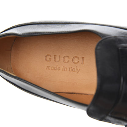 Gucci Goatskin Mens Chain Mid Heel Loafers 8 Black 7 of 11