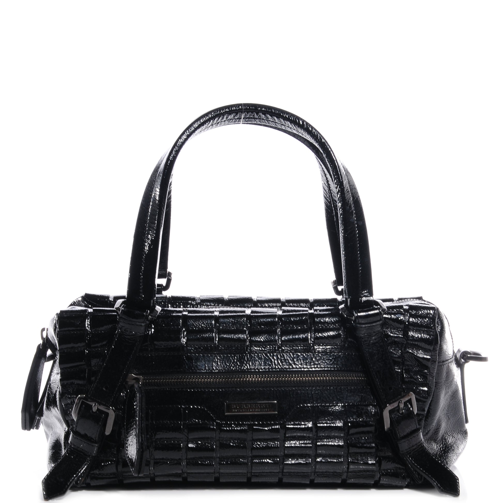Burberry Patent Leather Cartridge Pleat Tote Black 1 of 8