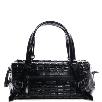 Burberry Patent Leather Cartridge Pleat Tote Black 1 of 8