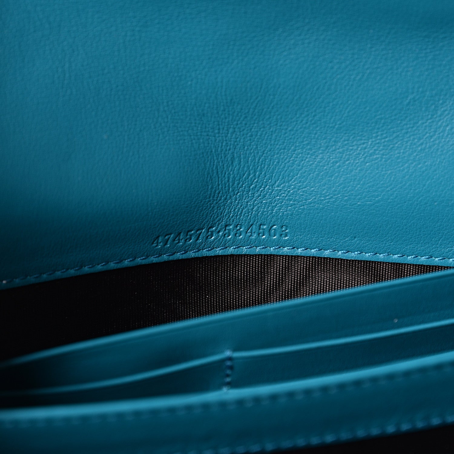 Gucci Velvet Matelasse GG Marmont Chain Wallet Pavone Cyan 6 of 9