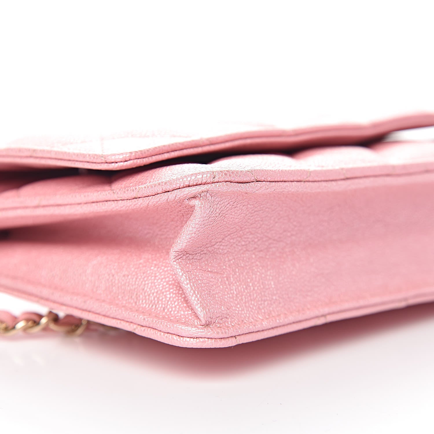 Chanel Iridescent Caviar Quilted Wallet on Chain WOC Rose Pink 10 of 12