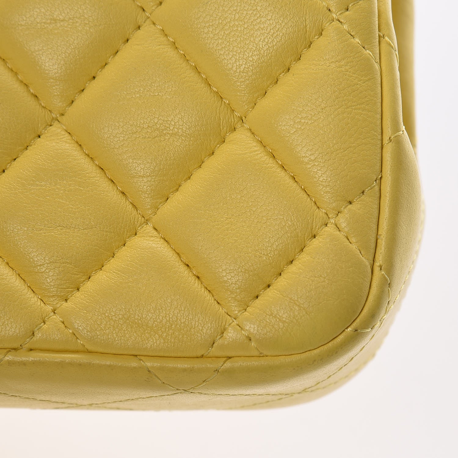 Chanel Lambskin Quilted Extra Mini Rectangular Flap Yellow 13 of 13