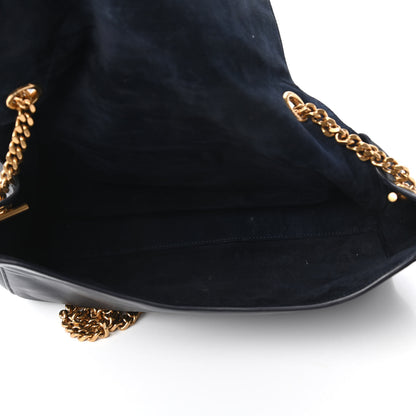 Saint Laurent Smooth Calfskin Suede Medium Reversible Monogram Kate Satchel Navy 5 of 17