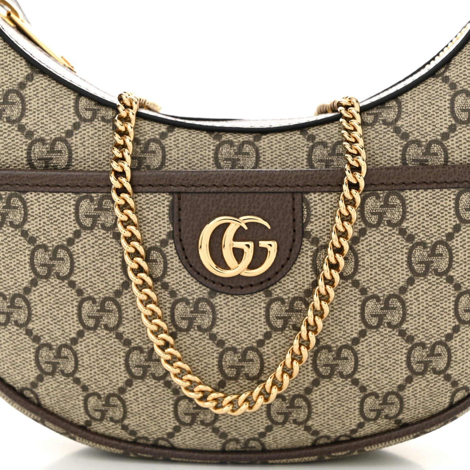 Gucci GG Supreme Monogram Textured Dollar Calfskin Small Ophidia Shoulder Bag Beige Ebony New Acero 8 of 10