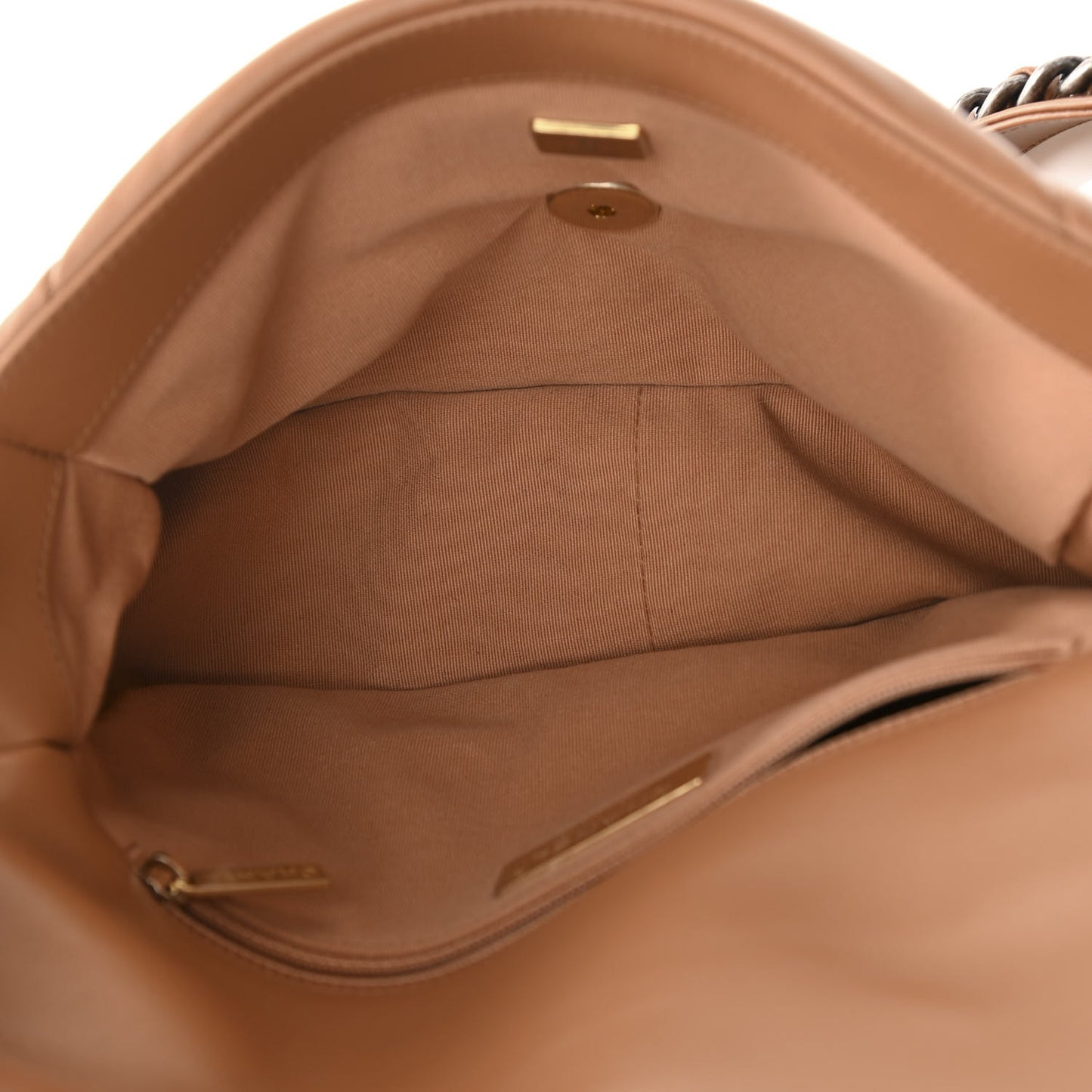 Lambskin Quilted Medium Chanel 19 Flap Brown