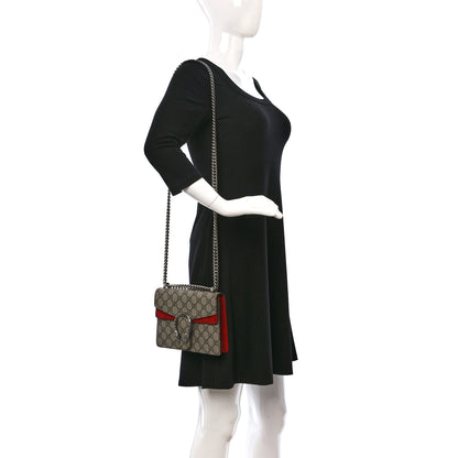 Gucci GG Supreme Monogram Mini Dionysus Shoulder Bag Hibiscus Red 2 of 9