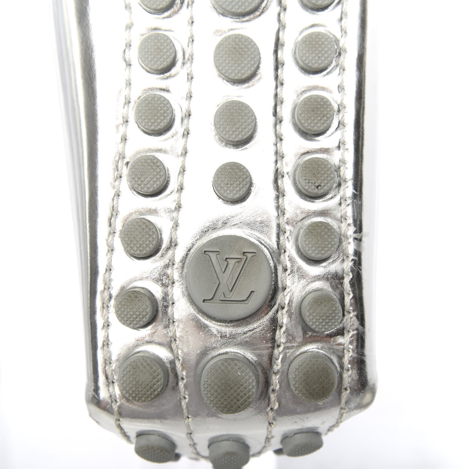 Louis Vuitton Calfskin Monogram Gloria Loafers 37.5 Silver 7 of 10