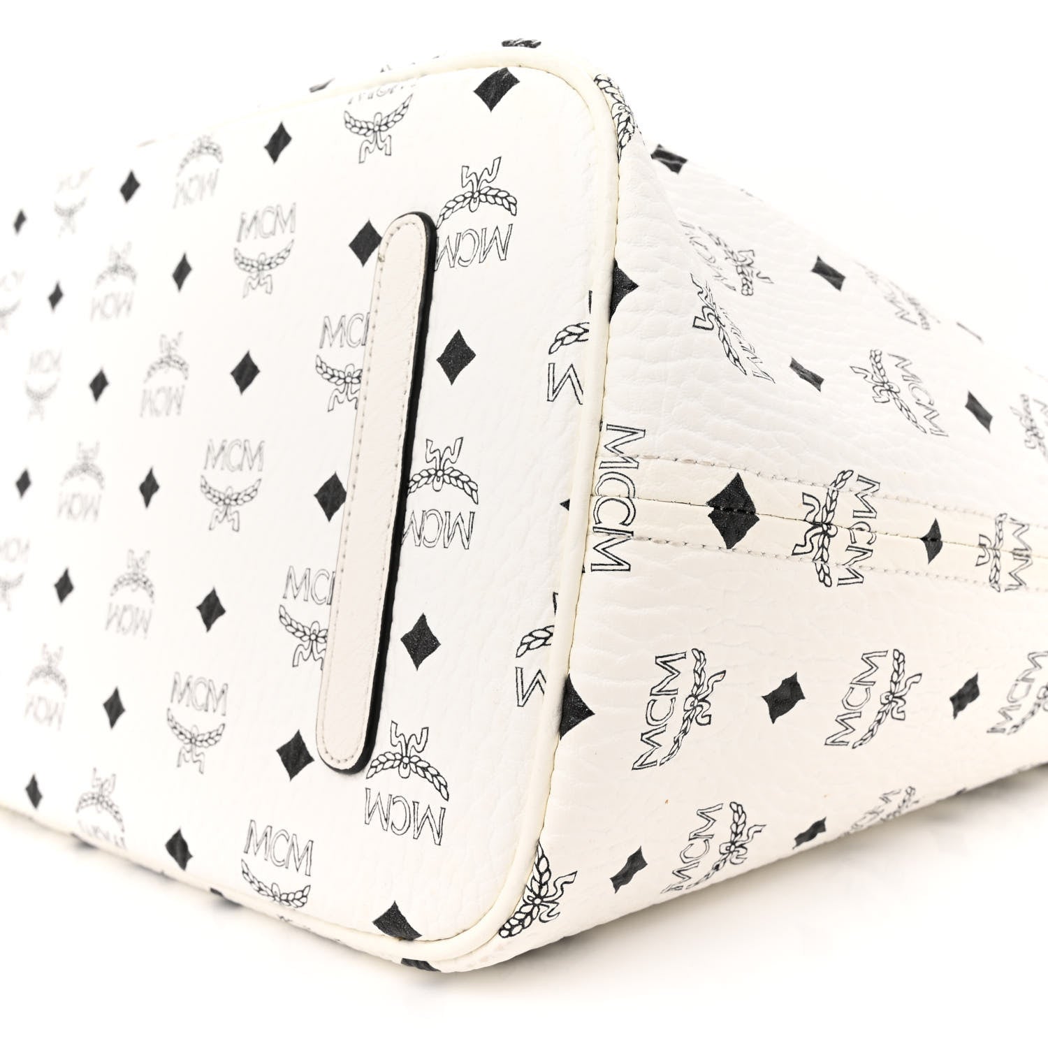 MCM Visetos Large Liz Reversible Shopper Tote White 15 of 20