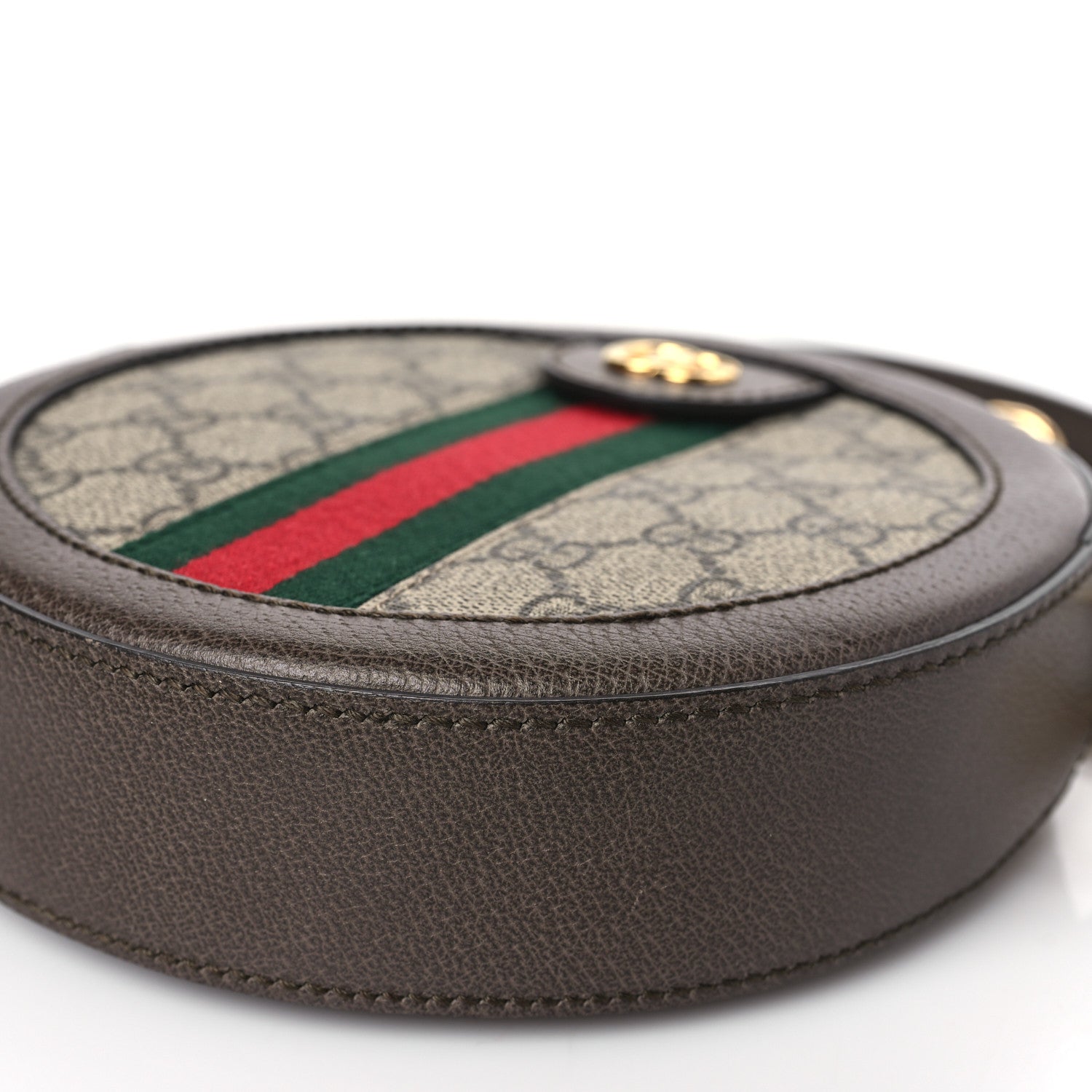 Gucci GG Supreme Monogram Web Mini Ophidia Round Shoulder Bag Brown 9 of 10