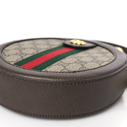 Gucci GG Supreme Monogram Web Mini Ophidia Round Shoulder Bag Brown 9 of 10