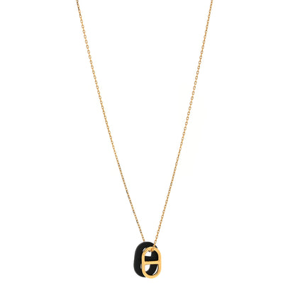 Hermes Swift O'Maillon Pendant Necklace Black 1 of 7