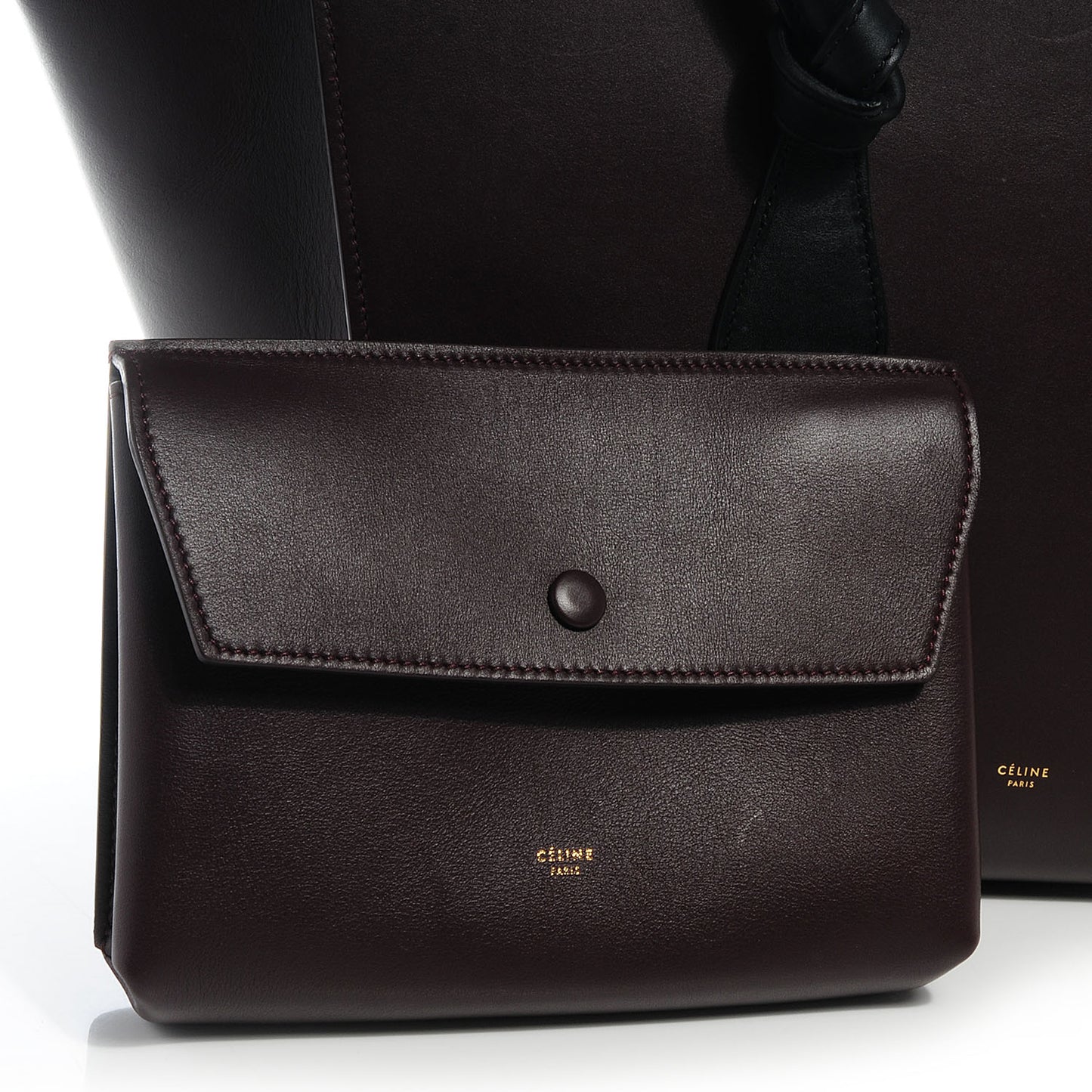 Smooth Calfskin Large Tie Knot Tote Burgundy