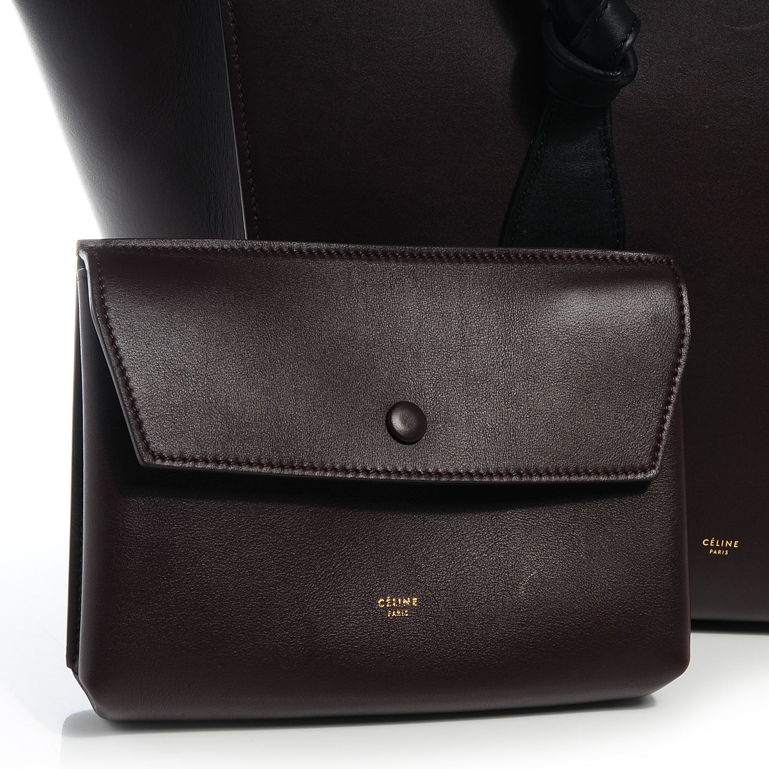 Celine Smooth Calfskin Large Tie Knot Tote Burgundy 4 of 9