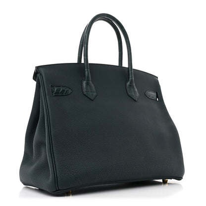 Hermes Togo Matte Alligator Birkin Touch 30 Vert Cypress 3 of 11
