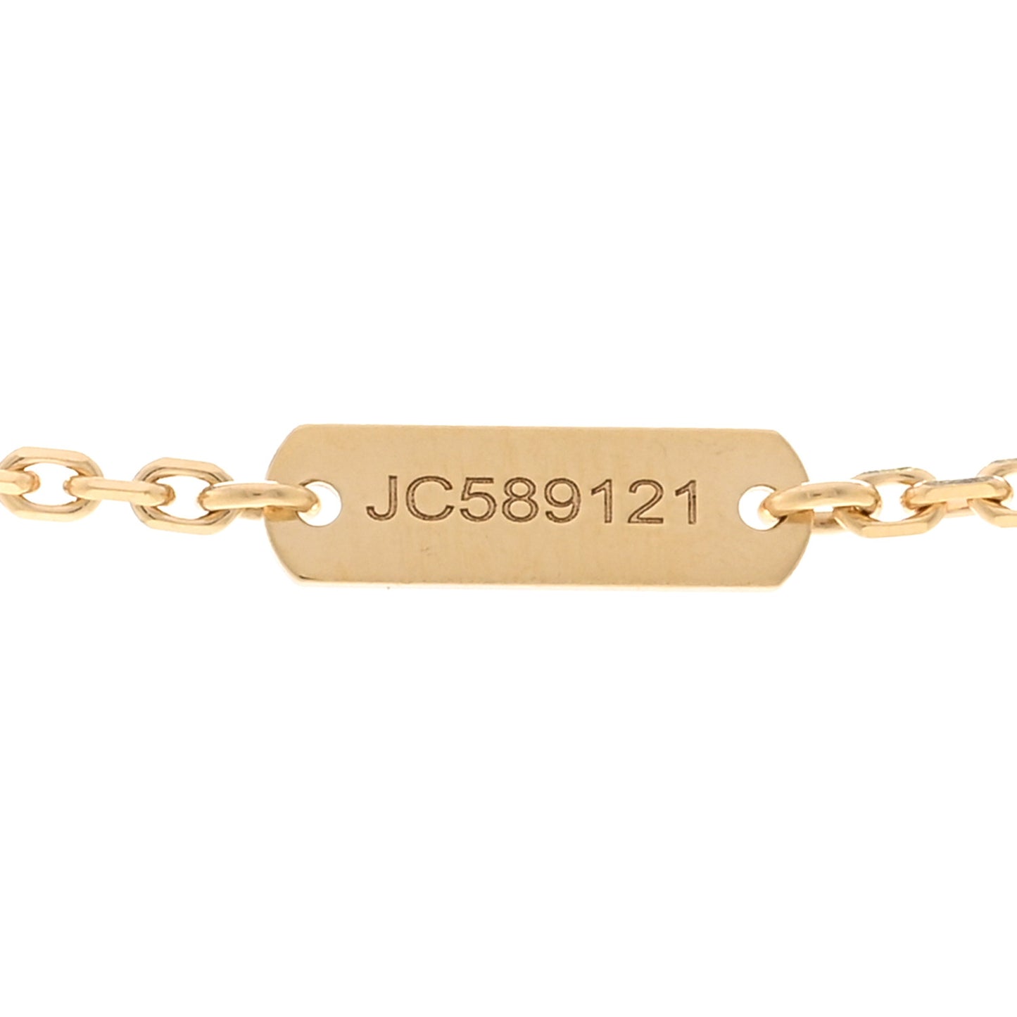 18K Yellow Gold Guilloche Vintage Alhambra Pendant Necklace