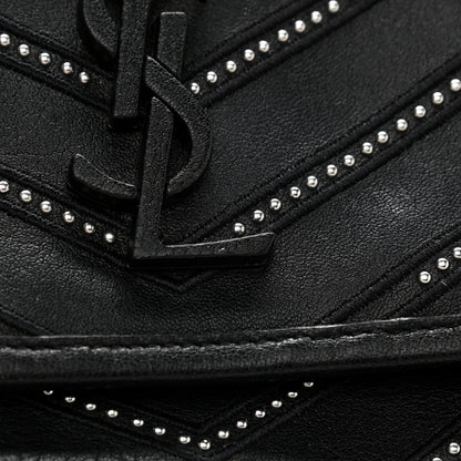 Saint Laurent Calfskin Matelasse Monogram Microstud Medium Niki Chain Satchel Black 11 of 11