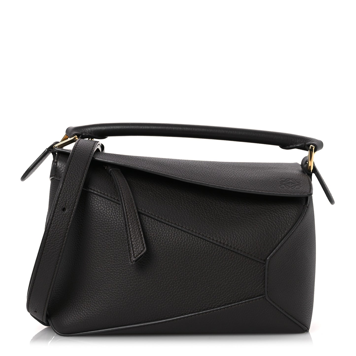 Grained Calfskin Small Puzzle Edge Bag Dark Grey