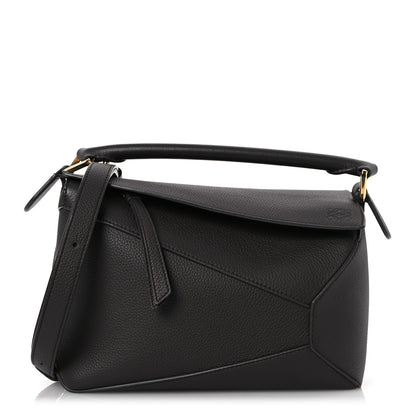 Loewe Grained Calfskin Small Puzzle Edge Bag Dark Grey 1 of 11