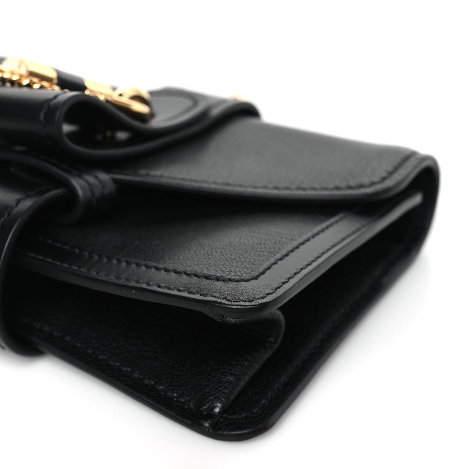 Chloe Shiny Goatskin Calfskin Mini Aby Chain Shoulder Bag Black 9 of 9