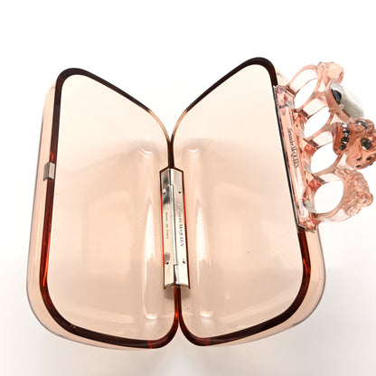 Alexander McQueen Plexi Skull Four Ring Clutch Blush 5 of 6