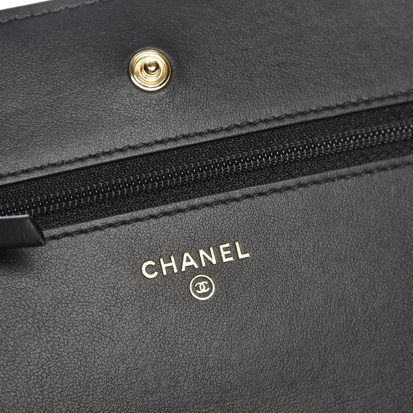 Aged Calfskin Quilted Lucky Charms 2.55 Reissue Wallet On Chain WOC Black