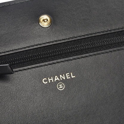 Chanel Aged Calfskin Quilted Lucky Charms 2.55 Reissue Wallet On Chain WOC Black 6 of 9