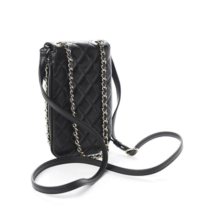 Chanel Lambskin Quilted Chain Around Flap Crossbody Black 2 of 11