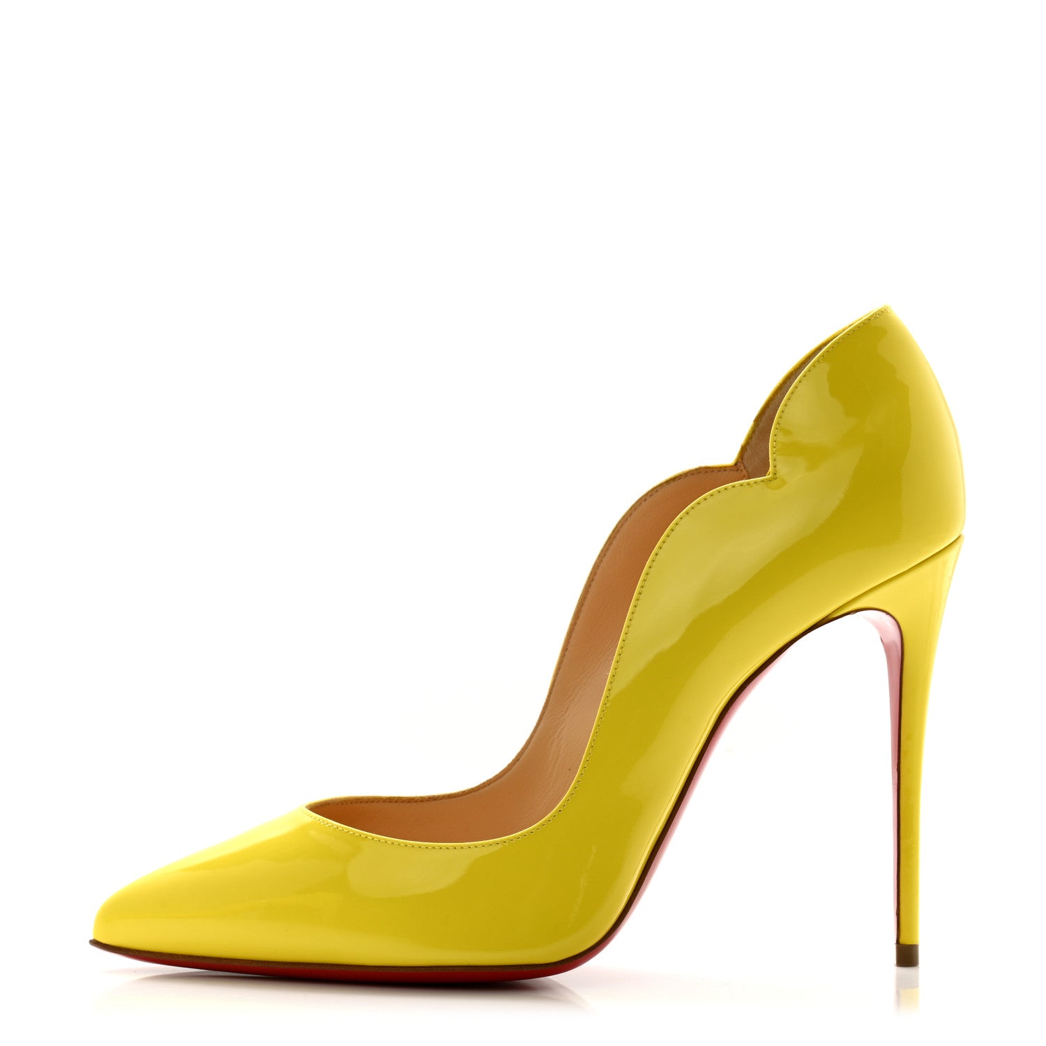 Christian Louboutin Patent Hot Chick 100 Pumps 38 Citrus 1 of 10