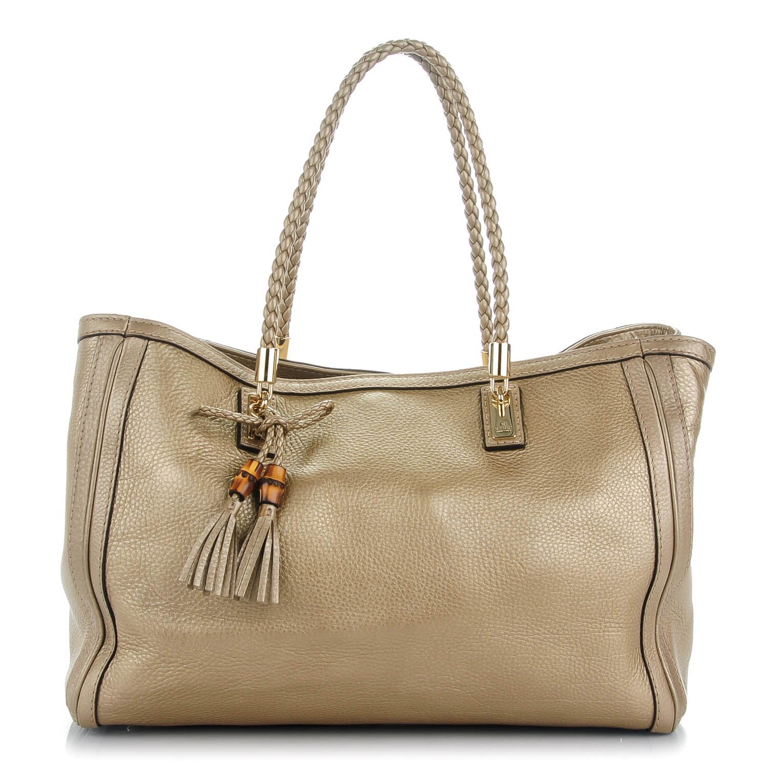 Gucci Metallic Pebbled Calfskin Medium Bella Tote Gold 1 of 7