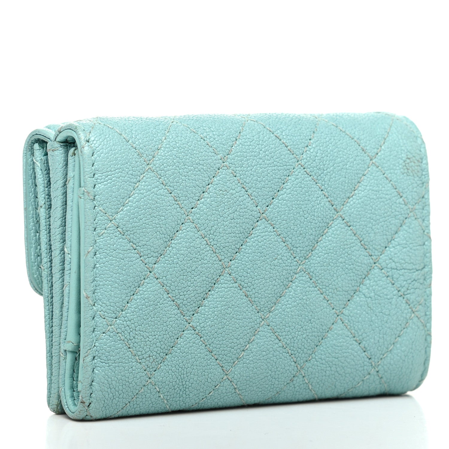 Chanel Caviar Quilted Small Boy Flap Wallet Light Blue 3 of 8