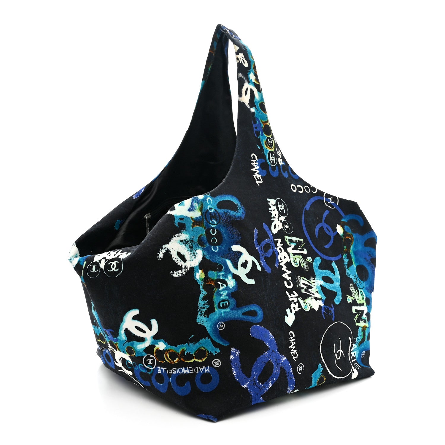 Chanel Canvas Coco Print Tote Black Multi 3 of 10