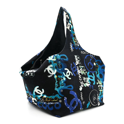 Chanel Canvas Coco Print Tote Black Multi 3 of 10