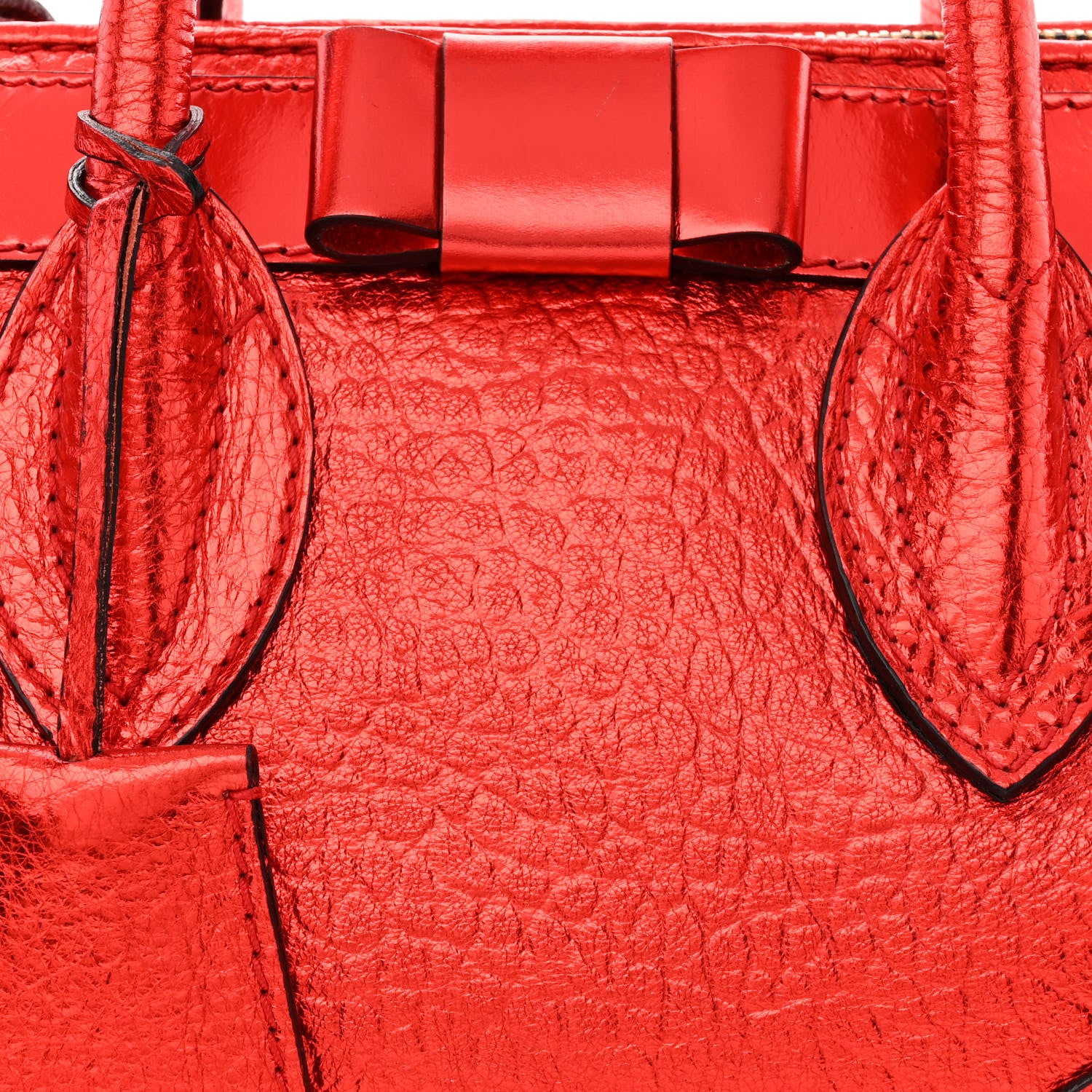 Burberry Metallic Calfskin Small Blaze Satchel Red 9 of 14