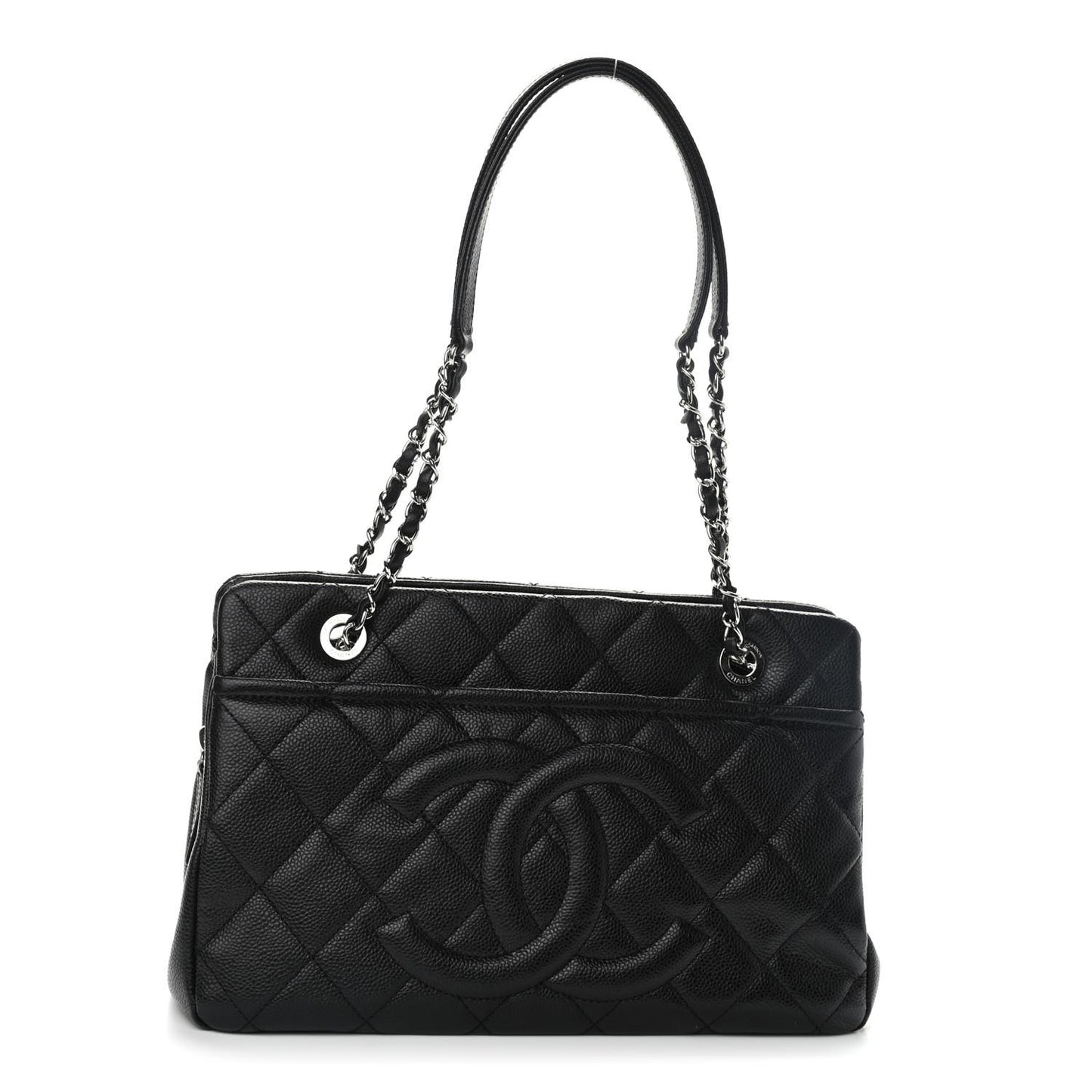 Caviar Quilted Timeless CC Soft Tote Black